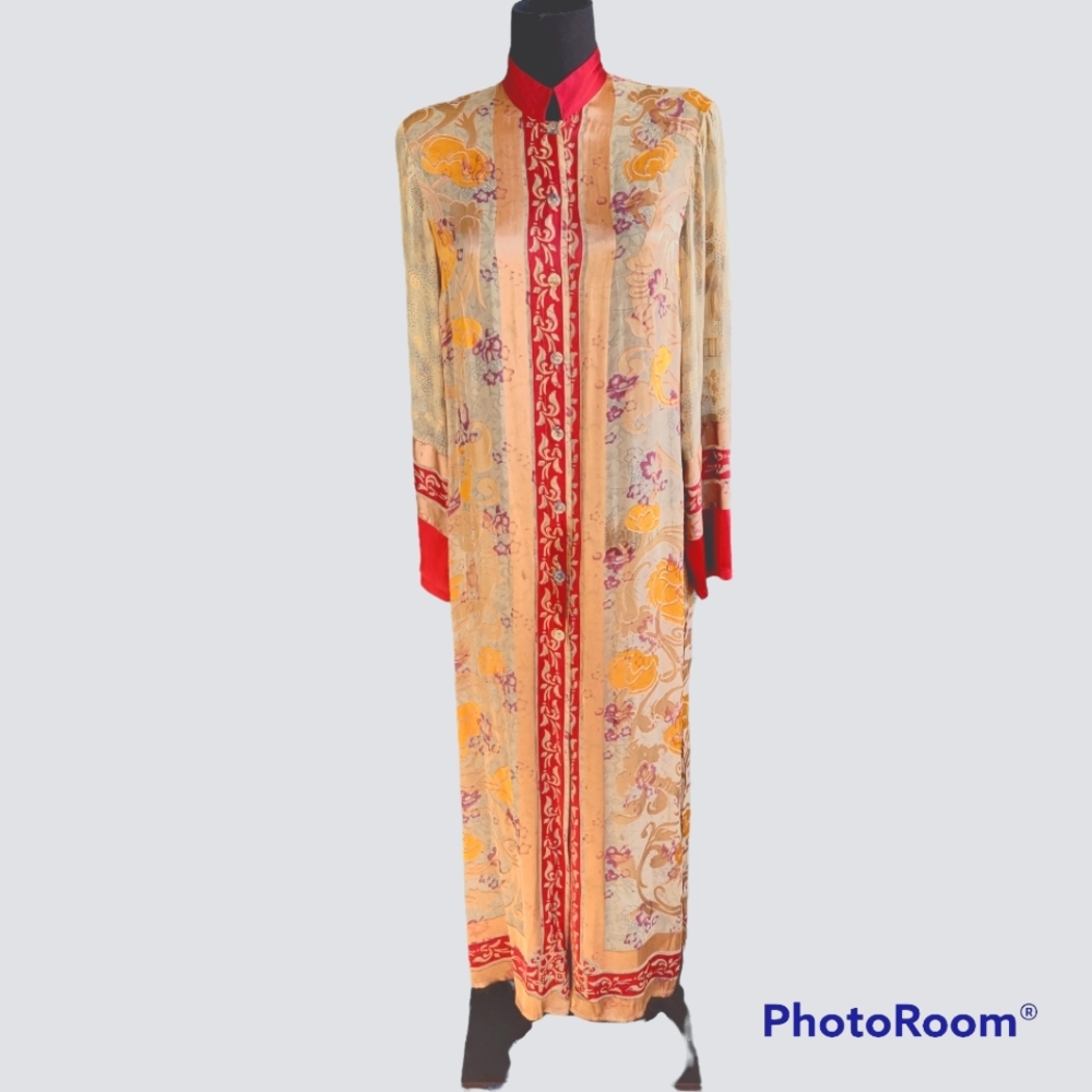 Citrōn Santa Monica; Full Length Button Front Kimono w/Split Sides.. Sz. XS..